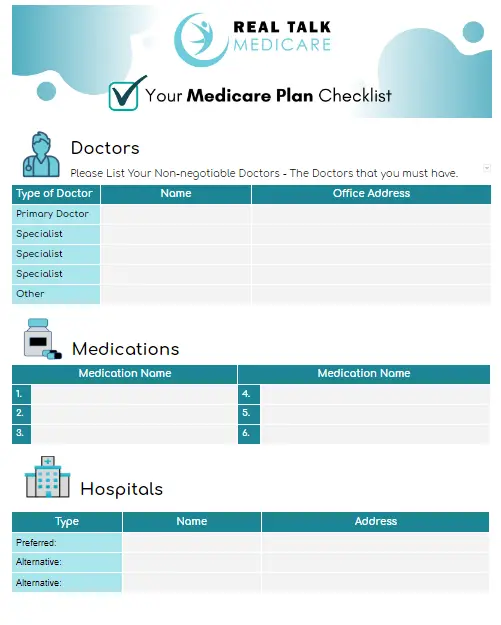 Find the Right Medicare Plan Checklist Page 1