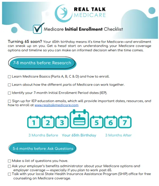 Medicare Initial Enrollment Checklist Page 1
